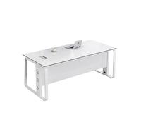 Kx9Lb8d Escritorio Escritorio de Oficina Blanco, Escritorio Jefe, Individual Moderno Simple y Silla, combinación Gerente, Supervisor, Mesa Cambio