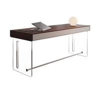 Kx9Lb8d Escritorio Escritorio Moderno for Oficina en casa con Espacio de Almacenamiento, Mesa for Escribir, estudiar, Trabajar y PC Patas acrílico estables, Color marrón rústico(M)