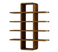 Kx9Lb8d estante para tazas Portavasos de rejilla Jiugong, artículos montados en la pared, exhibición almacenamiento juego té organizador de tazas de cocina(Walnut)