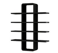 Kx9Lb8d estante para tazas Portavasos de rejilla Jiugong, artículos montados en la pared, exhibición almacenamiento juego té organizador de tazas de cocina(Negro)