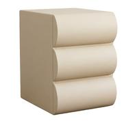 Kx9Lb8d Mesitas de Noche Mesita De Noche 3 Cajones Curvos | For almacenamiento y organización del dormitorio.(Blanco,Medio)