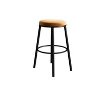 Kx9Lb8d Taburetes de mostrador Backless Bar Counter Chair Minimalist Restaurant High Legged Wrought Iron Stool with Orange Legs(Medio)