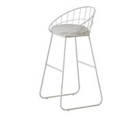 Kx9Lb8d Taburetes de mostrador Simple Iron Bar Stool Restaurant Leisure High Chair Pure White with Backrest