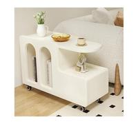 Kx9Lb8d Unidad de Almacenamiento Lateral del sofá Mesa Auxiliar móvil con Carrito, Mesa Estilo Crema for sofá, de Centro Ruedas, Armario Lateral for Dormitorio, Almacenamiento en habitación