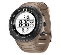 KXAITO 6256 Reloj deportivo militar impermeable para hombre con visualización de fecha y fecha pantalla LED, alarma, cronómetro, Esfera blanca con pulsera caqui, Large, Militar