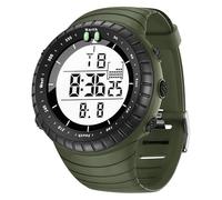 KXAITO 6256 Reloj deportivo militar impermeable para hombre con visualización de fecha y fecha pantalla LED, alarma, cronómetro, Esfera blanca verde militar, Large, Militar