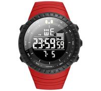 KXAITO Men's Watches Sports Outdoor Waterproof Military Watch Date Multi Function Tactics LED Alarm Stopwatch, rojo, (Red Band), Large, Militar