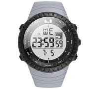 KXAITO Men's Watches Sports Outdoor Waterproof Military Watch Date Multi Function Tactics LED Alarm Stopwatch, Esfera blanca con banda gris, Large, Militar