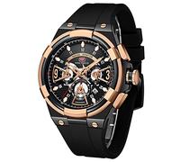 KXAITO Reloj Analógico para Hombres de Cuarzo japonés con Correa en Silicona 0402G