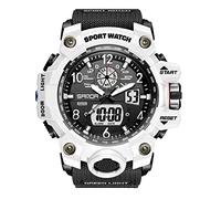 KXAITO Reloj de pulsera para hombre, deportivo, resistente al agua, militar, fecha, multifunción, táctica, LED, alarma, cronómetro, Color panda, L, Militar