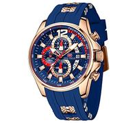 KXAITO Reloj de Pulsera para Hombre, Estilo Militar, Deportivo, Resistente al Agua, con Correa de Piel de Silicona Luminosa, Informal, analógico, de Cuarzo, para Negocios, Negocios, Reloj de Pulsera,