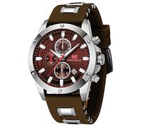 KXAITO Reloj de Pulsera para Hombre, Estilo Militar, Deportivo, Resistente al Agua, con Correa de Piel de Silicona Luminosa, Informal, analógico, de Cuarzo, para Negocios, Negocios, Reloj de Pulsera,