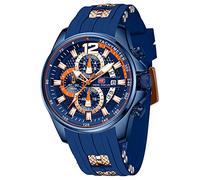 KXAITO Reloj de Pulsera para Hombre, Estilo Militar, Deportivo, Resistente al Agua, con Correa de Piel de Silicona Luminosa, Informal, analógico, de Cuarzo, para Negocios, Negocios, Reloj de Pulsera,