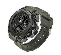 KXAITO Reloj Deportivo analógico para Hombre, Reloj Militar para Exteriores, LED, cronómetro, Digital, electrónico, Grande, Pantalla Doble, Impermeable, táctico, para Hombre, 26_Verde, L, Correa
