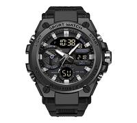 KXAITO Reloj deportivo para hombre, resistente al agua, militar, con fecha, multifunción, táctica, LED, alarma, cronómetro, 27_ Negro, Large, Clásico