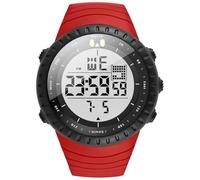 KXAITO Reloj Deportivo para Hombre, Resistente al Agua, Militar, Fecha, multifunción, táctica, LED, Alarma, cronómetro, para Hombre 6256, Esfera Blanca con Banda roja, L, Militar