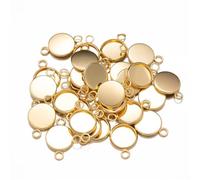 KXAOXGRC Bandejas colgantes con, Bandejas redondas de bisel doble bucle acero inoxidable multicolor 6-20 mm 200 piezas(Gold,20mm)