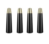 KXAOXGRC Patas de Muebles de Madera, Patas de Madera for sofá, Mesa, Silla, gabinete, Cubierta Base cónica latón, Multicolor, 15-25cm, 4 Uds(Black,20cm)