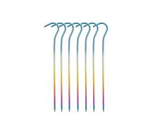 KXAOXGRC Pegs de Carpa de Acero con, Clavijas metálicas de aleación for Tienda, Gancho for Acampar Ultraligero, Multicolor, 3,0x165mm, 12 Uds