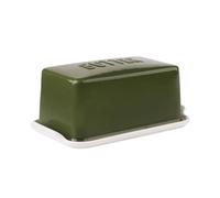 KXAOXGRC plato de mantequilla, Plato de mantequilla cerámica con tapa for almacenamiento queso, apto for lavavajillas, varios tamaños multicolores(Green,L)