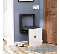 KXAOXGRC Taburete Plegable montado en la Pared, Wall-Mounted Folding Shoe and Shower Stool Aluminum Alloy Frame Synthetic Leather 300 kg