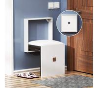KXAOXGRC Taburete Plegable montado en la Pared, Wall Mounted Folding Stool Bench For Shower Bathroom Multicolor(White)