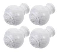KXCVBNKLJ Extremos Decorativos para Barras de Cortina, Tapas for remates de Barra Cortina, plástico Blanco, 4 Uds., 9x6,6x3,6cm
