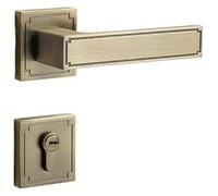 KXCVBNKLJ Manilla de puerta con cerradura para interiores Chinese Bronze Room Door Lock Latch Silent 2-Piece Handle Wooden 35-50mm(Bronze 35-50mm)