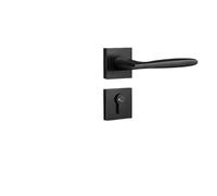 KXCVBNKLJ Manilla de puerta con cerradura para interiores Door Lock Handle Gate Latch For Bedroom Bathroom Wood Door Indoor(Model B elegant black)