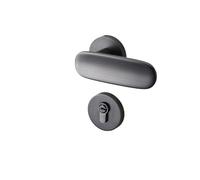 KXCVBNKLJ Manilla de puerta con cerradura para interiores Indoor Door Lock Split Set Matte Gold Gray Silent Paper Gate Latches 35-50mm(Matte gray silent 35-50mm)