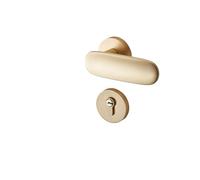 KXCVBNKLJ Manilla de puerta con cerradura para interiores Indoor Door Lock Split Set Matte Gold Gray Silent Paper Gate Latches 35-50mm(Matt gold 35-50mm)