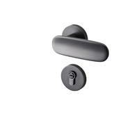 KXCVBNKLJ Manilla de puerta con cerradura para interiores Indoor Door Lock Split Set Matte Gold Gray Silent Paper Gate Latches 35-50mm(Matte gray 35-50mm)