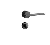 KXCVBNKLJ Manilla de puerta con cerradura para interiores Invisible Secret Door Lock Single Tongue Indoor Handle Zinc Alloy Multiple Sizes(Steel Gray A08 020)