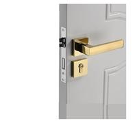 KXCVBNKLJ Manilla de puerta con cerradura para interiores Wooden Split Bedroom Door Lock Multicolor(PVD bright gold)