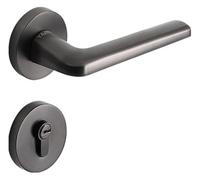 KXCVBNKLJ Manilla de puerta con cerradura para interiores Zinc Alloy Indoor Wood Door Lock Handle And Gate Latch Set, Steel Gray, 2 Models(Steel gray 7255)