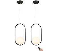 KXEcoLife Lámpara Colgante a Pilas con Bombilla Recargable y programable, inalámbrica, con Forma de Globo, Ideal para Isla de Cocina, Mesa de Comedor o Sala de Estar.