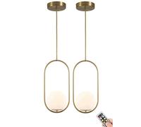 KXEcoLife Lámpara Colgante con Bombilla Recargable Regulable, programable, inalámbrica, en Forma de Globo terráqueo (C), Ideal para Isla de Cocina, Mesa de Comedor o Sala de Estar.