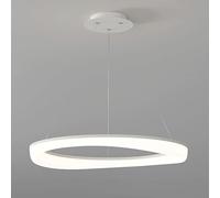 KXEcoLife Lámpara Colgante de Comedor Ring, lámparas Colgantes, lámpara Decorativa LED Moderna de acrílico para Sala de Estar, lámparas de suspensión de Metal Blanco 6000K, candelabros (un c