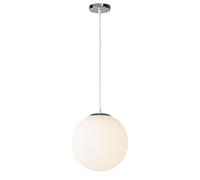 KXEcoLife Lámpara Colgante de Cristal Blanco de 30 cm, Moderna y Creativa, Ideal para escaleras, restaurantes, Minimalista, Larga, para Sala de Estar, Dormitorio, lámpara de Techo, Estilo nó