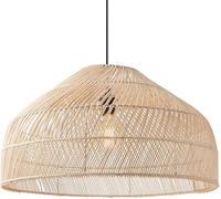 KXEcoLife Lámpara Colgante de Estilo rústico con Pantalla de Jaula de ratán, Estilo costero, araña Tejida a Mano, lámpara de Techo Japonesa, candelabro