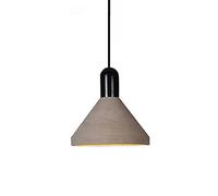 KXEcoLife Lámpara Colgante de hormigón E27, lámpara Industrial Moderna, luminaria de Techo Colgante de Madera con Pantalla de Cemento para Isla de Cocina, Comedor, Dormitorio, Antiguo (Color