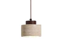 KXEcoLife Lámpara Colgante de Piedra Natural nórdica, cilíndrica, pequeña, Moderna, de Mediados de Siglo, de Madera rústica, Industrial, para Comedor, Mesa, Cocina, Isla, casa de Campo, Dorm