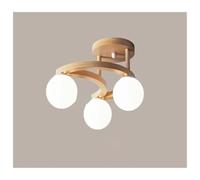 KXEcoLife Lámpara Colgante de Techo LED E27 con diseño de Luna de Madera, Color Blanco lechoso.