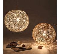 KXEcoLife Lámpara Colgante Estilo Europeo E27 - Lámpara de araña de ratán Hecha a Mano de 50 cm, lámpara de Techo de Arte Moderno para Sala de Estar, Dormitorio, balcón y Restaurante, ilumin