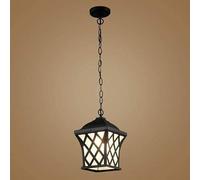 KXEcoLife Lámpara Colgante Impermeable para Exteriores Dealnt E27, Pantalla Americana Vintage para Porche, balcón, Loft, Techo Ajustable, lámpara Colgante de Aluminio, candelabro de suspensi