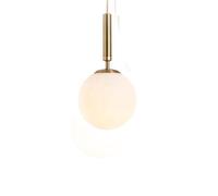 KXEcoLife Lámpara Colgante inalámbrica a Pilas con Mando a Distancia, Bombilla Regulable, lámpara Tipo C, Pantalla de Globo de Cristal Esmerilado, Color Blanco.