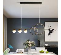 KXEcoLife Lámpara Colgante LED Moderna, lámpara de Mesa de Comedor Ajustable, luminaria de Techo Negra de 80 cm, lámpara de araña versátil para Sala de Estar, Dormitorio, Oficina, Estudio e