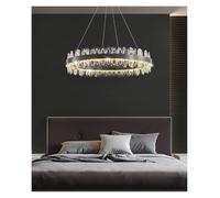 KXEcoLife Lámpara Colgante LED Regulable de Lujo para Interiores, Ideal para Sala de Estar, Isla de Cocina, Color Negro, Estilo Moderno, de Cristal.