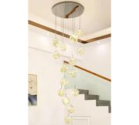 KXEcoLife Lámpara Colgante LED Tipo araña para escaleras, candelabros para escaleras y Sala de Estar, Luces Colgantes largas Creativas de gypsophila, lámpara de Escalera Ajustable de 15 pulg