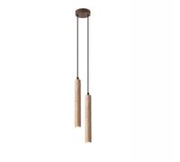KXEcoLife Lámpara Colgante Minimalista nórdica Beige - Lámpara de araña de travertino Amarillo para Comedor y Cocina, Estilo rústico de Granja (2 Luces)